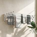Handdukstork i Aluminium, Justerbar för Inomhus- och Utomhusbruk, Silver