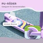Sparkcykel för Barn med LED-hjul och Justerbart Styre för Lek och Motion Stabil och Lättmonterad Lila Plast och Stål