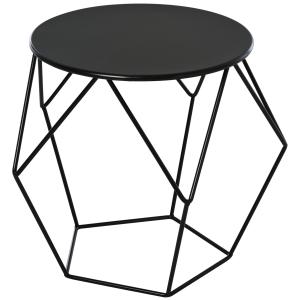 Runt Soffbord med Förvaringskorg Metallkorg Design Stilren Möbel för Vardagsrum 51 X 51 X 44 Cm