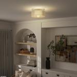 Taklampa med Akrylskärm för LED- och Halogenlampor i Modern Design för Sovrum och Vardagsrum Ergonomisk och Elegant Krämfärgad Metall