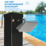 Soldusch Utomhusdusch Svart av PVC och Krom för Trädgård och Pool Vattentemperatur upp till 60°C med Fotdusch och Regndusch Modern 40 l