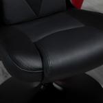 Ergonomisk Gamingstol med Gungfunktion, Bekväm Kontorsstol i Konstläder, Höj- och Sänkbar Sits för Spel och Arbete, Svart