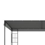 Pergola med Justerbart Tak, Modern Trädgårdspaviljong i Metall, Skapar Skugga och Rumskänsla på Uteplatsen, Grå, 4 x 3 m