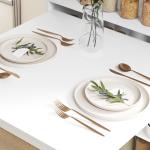 Matbord Hopfällbart med 4 Hyllplan för Små Kök och Matsalar Ergonomisk och Stabil Vit MDF med Anti-kipp Funktion