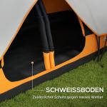 Campingtält Tunneltält för 8 Personer Orange av Polyester för Camping och Trädgård Vindtätt Familjetält med Nätfönster 2000 mm