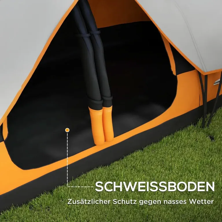 Campingtält Tunneltält för 8 Personer Orange av Polyester