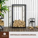 Vedställ Vedhållare 100 Kg Stål Kompakt Vedförvaring för Hemmet Svart 60 X 25 X 100 Cm