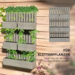 Odlingskrage och Planteringslåda i Trä med Rankgitter och Justerbar Design för Trädgård Hållbar och Stabil Grå Gran 60 x 16 x 100 cm