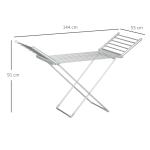 Torkställning Klädtork Elektrisk och Hopfällbar Silver av Aluminium för Inomhusbruk Uppvärmd Ställning med Värme 144 x 53 x 91 cm