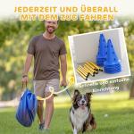 Agilityset Hund 6 Hinder Blå Plast för Träning Slalomhinder och Koner med Väska Justerbar Höjd 80 cm