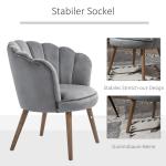 Klädd Matsalsstol i Mörkgrått Tyg, Bekväm Kökstol med Ryggstöd och Träben, Elegant Fåtölj för Vardagsrum, Mörkgrå, 66 x 72 x 79 cm