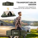 Campingtält Tunneltält för 8 Personer Mörkgrön av Polyester för Camping och Trädgård Vindtätt Familjetält med 2 Rum 2000 mm