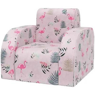 Bäddfåtölj för Barn med Flamingomönster, Rosa