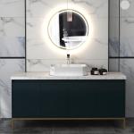 Badrumsspegel Väggspegel med Belysning Silver av Glas för Badrum och Sovrum Rund LED Spegel med Timer IP44 Ø60 cm