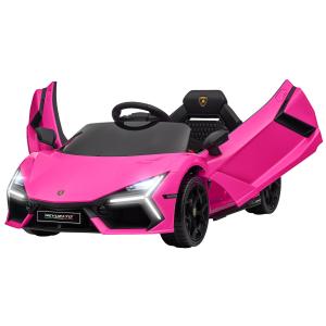 Barnelbil Elbil Barn Rosa av Plast för Barn 3-5 År 12V Fordon med 2,4G Fjärrkontroll och Musik 5 km/h