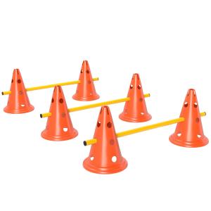 Agilityset för Hundar 3-delat med 6 Koner och 3 Hinder för Träning Hållbar och Stabil Orange och Blå Plast inkl Transportväska