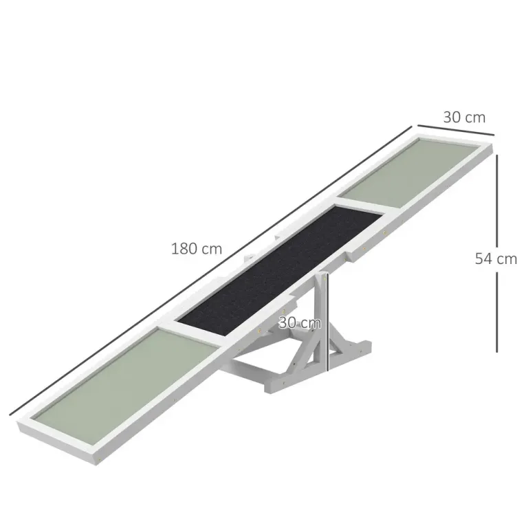Hundgunga Agilityhinder Gungbräda Vit 180 x 30 x 30 cm