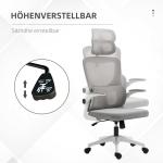 Kontorsstol Skrivbordsstol Grå av Nät och Metall för Optimal Komfort Ergonomisk med Armstöd och Svankstöd Vippfunktion