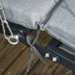 Hammock med Soltak och Dynor, Bekväm Trädgårdsgunga i Metall, Avkopplande Hängsoffa för Uteplatsen, Mörkgrå