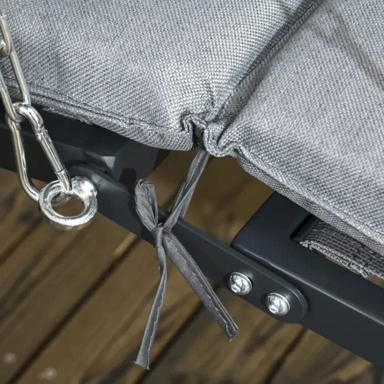 Hammock med Soltak och Dynor Trädgårdsgunga i Metall