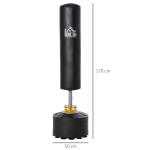 Justerbar Boxningsstation med Speedball, Komplett Träningsredskap med Reflexstång, Förbättrar Reaktion och Kondition Hemma, Svart, 160-230 cm