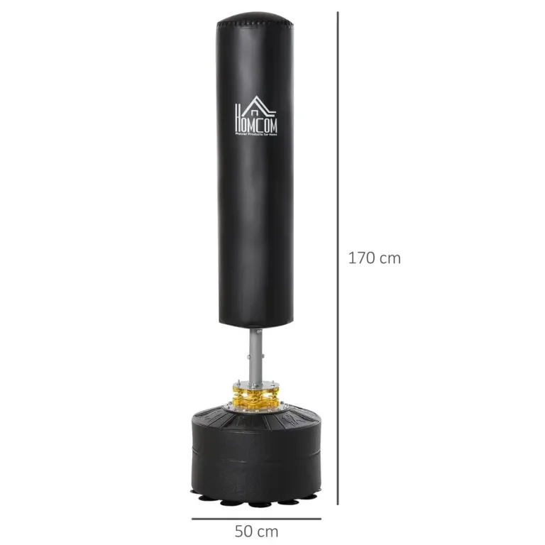 Fribärande Boxsäck 170 cm med Sugkoppsbas, Svart