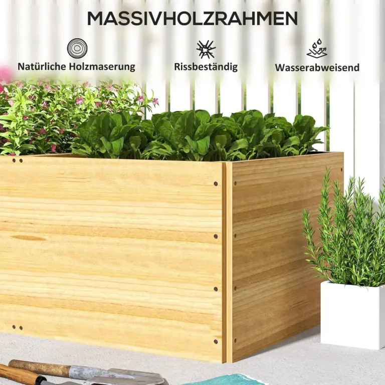 Odlingsbänk Högbädd 3 Planteringszoner 140 x 60 x 40 cm