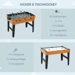 Spelbord Multispelbord Natur Svart av Stål och MDF för Barn 4-i-1 Bord med Biljard och Fotboll