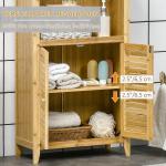 Badrumsskåp Stående Hylla Bambu Öppen Hylla för Badrum och Förvaring Naturlig 50 X 25,5 X 92 Cm