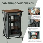 Campingskåp Campingkök med Bänkskiva Mörkgrå av Oxford Tyg och Aluminium för Camping Hopfällbar Kökslåda 60 x 50 x 99 cm