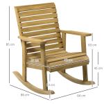 Gungstol Trädgårdsstol Ljusbrun av Granträ för Balkong och Terrass med Armstöd Lastkapacitet upp till 130 kg Bekväm Relaxstol Tidlös Design
