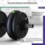 2-i-1 Hantelset, Skivstång och Hantel, 15 kg, Halkfri, Golvvänlig, Svart/Grön