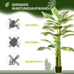 Konstgjord Växt Palm Konstträd i Kruka Grön av Plast för Vardagsrum och Kontor Naturtrogen Dekoration Höjd 190 cm