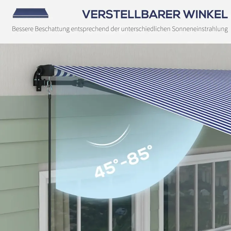Vikarmsmarkis Altanmarkis Blå Vit av Tyg 350 x 300 cm