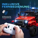 Barnelbil Elbil Röd av Plast för Barn 3-6 År 12V Terrängfordon med 2,4G Fjärrkontroll och Musik 3-5 km/h