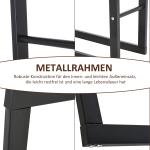 Vedställ i Metall, 40 x 25 x 150 cm, Staplingshjälp med Stålram, upp till 100 kg, Vedskydd för Utomhusbruk, Svart