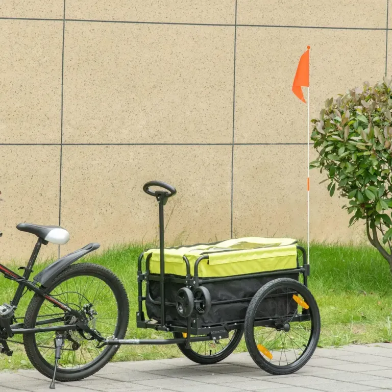 Cykelkärra och Transportvagn 130x64x103 cm, Gul och Svart