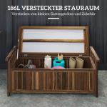 2-sits Trädgårdsbänk i Trä, Väderbeständig med Förvaringsarmstöd, Förkolnad, 128,5x56x53,5 cm