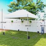 Partytält Pop-up Vit Stål och Oxfordtyg för Trädgård Vattentät Paviljong med Väska och Sandsäckar UV-skydd 3x3 m
