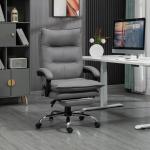 Kontorsstol Skrivbordsstol Mörkgrå av Tyg och Metall för Kontoret Ergonomisk med Massagefunktion Höj och Sänkbar Bekväm