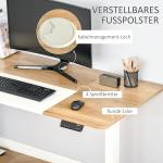 Elektriskt Höj- och Sänkbart Skrivbord, Ergonomiskt Ståbord med Motor, Justerbar Arbetsstation för Hemmakontor, Natur/Vit, 140 x 70 x 72-116 cm