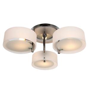 LED Taklampa 3-Lampa E27 40 W Krom och Akryl Varmvit Modern för Vardagsrum Ø64 X H20 Cm