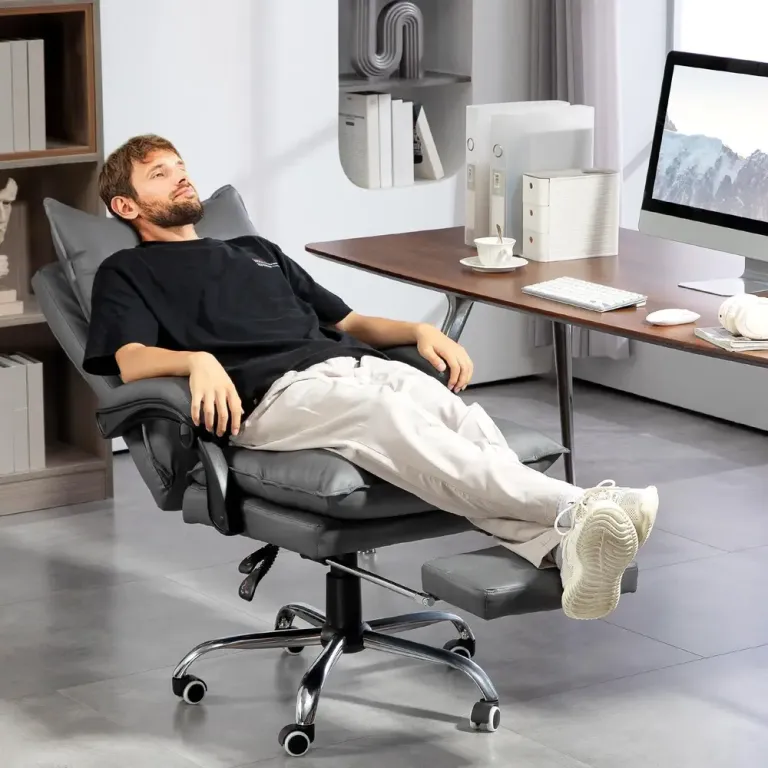 Kontorsstol Mörkgrå av Tyg och Metall Ergonomisk