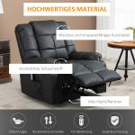 Elektrisk Massagestol i Konstläder, Bekväm TV-Fåtölj med Värme och Vibration, Ergonomisk Design för Avkoppling, Svart, 94 x 99 x 99 cm
