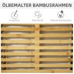 Bambu Tvättkorg med Lock och Tvättpåse, 63 L, Naturträ, 44 x 37 x 62,5 cm