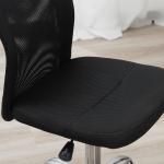 Kontorsstol Skrivbordsstol Svart av Tyg och Metall för Kontor och Hem Utan Armstöd Ergonomisk och Höj och Sänkbar upp till 100 kg