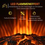 Elektrisk Kamin i Trälook, Fristående Värmare med LED-Eld, Klassisk Design för Vardagsrummet, Brun, 44,5 x 32 x 74 cm, 2000 W