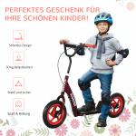 Sparkcykel för Barn med Justerbart Styre och Broms för Lek och Motion Stabil och Lättmonterad Röd Stål och Plast 2 Hjul