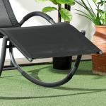 Gungstol Trädgårdsstol Svart av Textilen och Metall för Avkoppling Utomhus Ergonomisk med Kudde Bekväm 155 x 61 x 88 cm