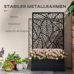 Blomlåda Väggmonterad Planter med Spaljé Svart av Metall för Trädgård och Balkong Upphöjd Bäddkruka för Klätterväxter 61 x 23 x 113 cm